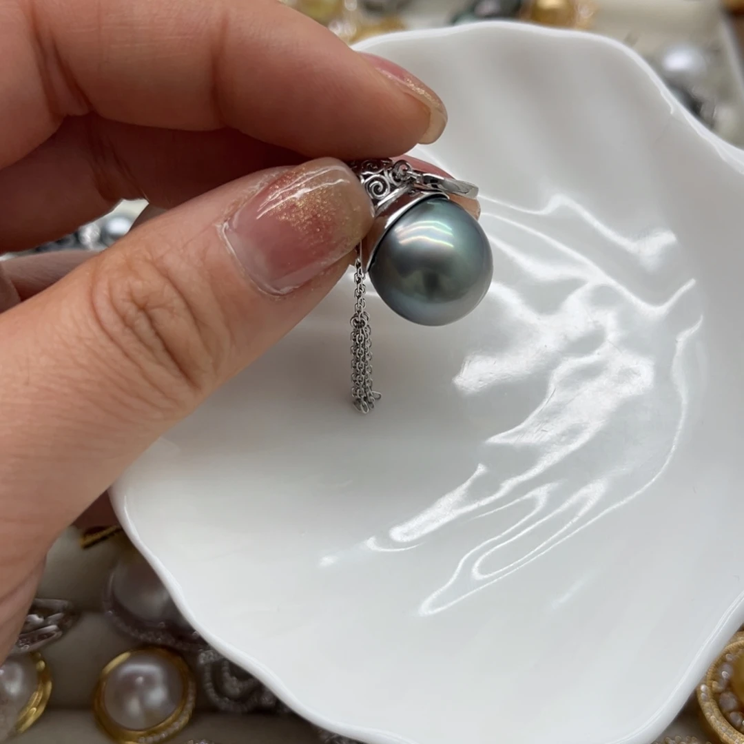 海水珍珠吊坠(不含链)银S925镶嵌