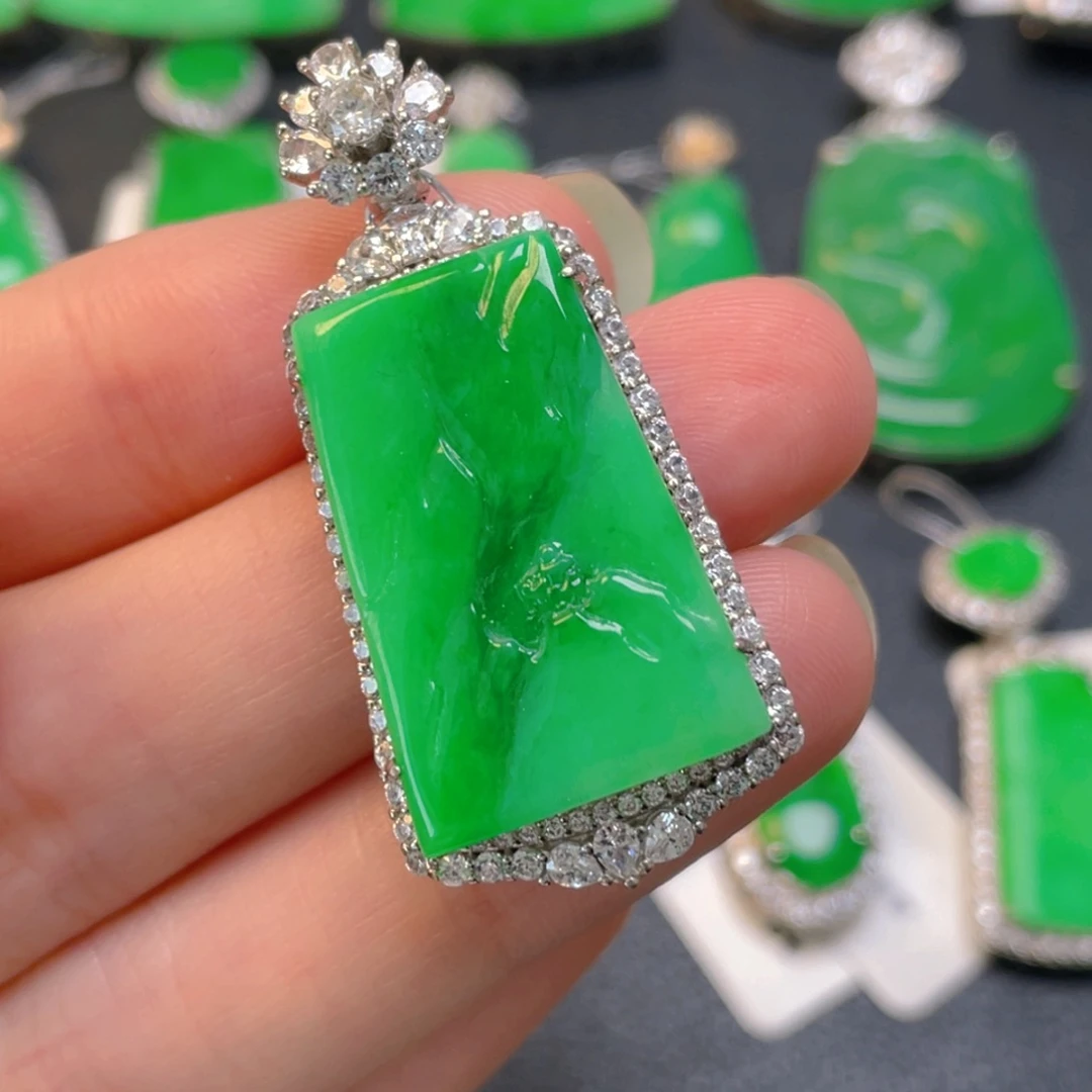 翡翠银S925镶嵌颈饰