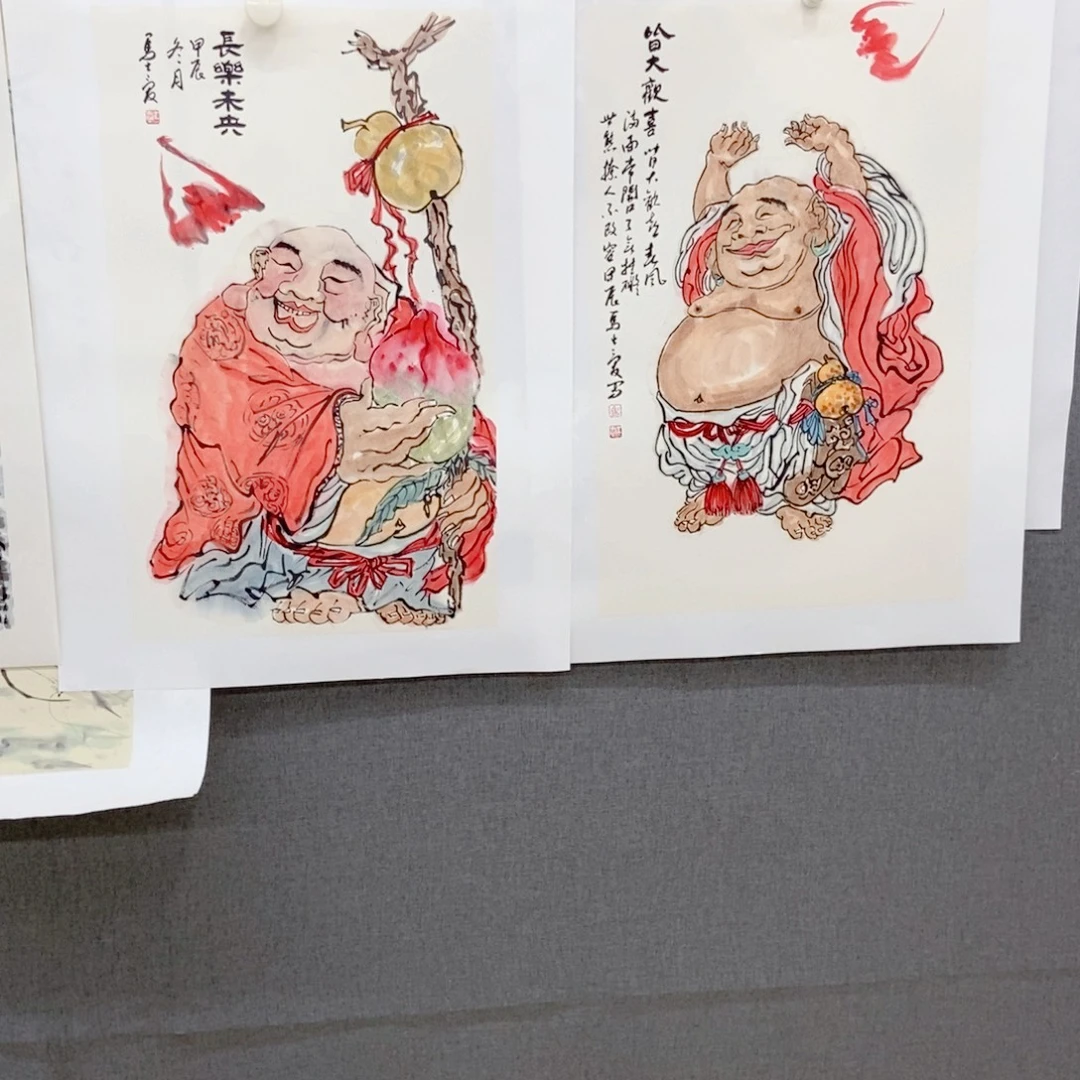 国画手写手绘国画140两个