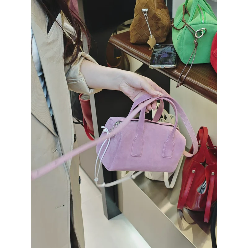 YUSHA/高档樱花粉磨砂皮手提保龄球-1595