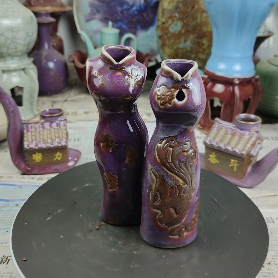 瓷片两件插花用小花瓶