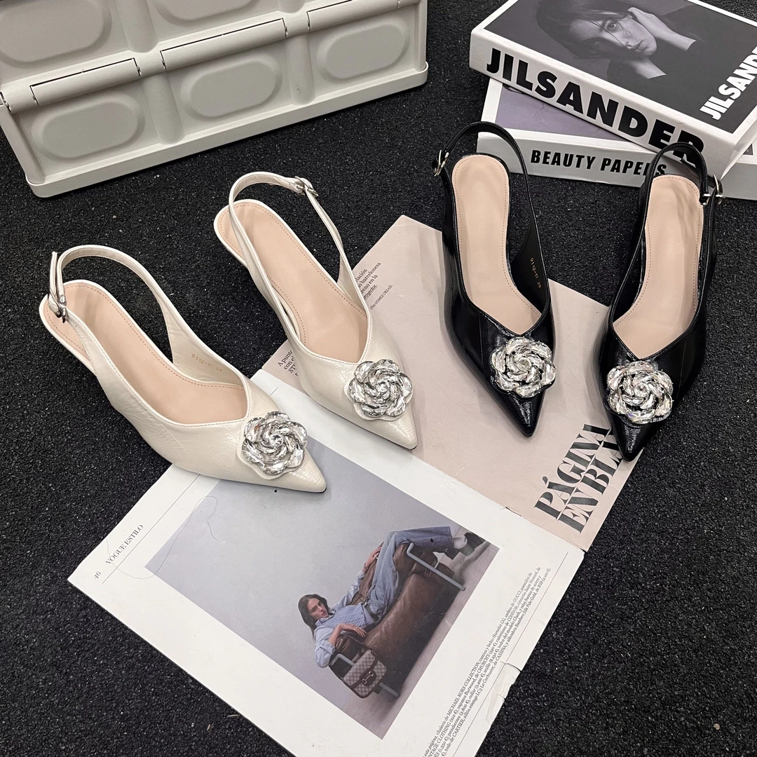 【喜乐严选】9112-11新款单鞋时尚洋气水钻玫瑰花时尚女鞋