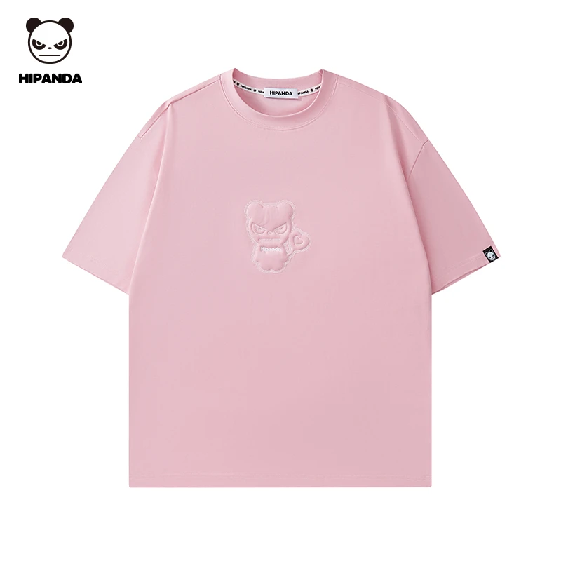 HiPanda你好熊猫美式短袖休闲服男款夏季宽松潮流半袖圆领抗皱t恤