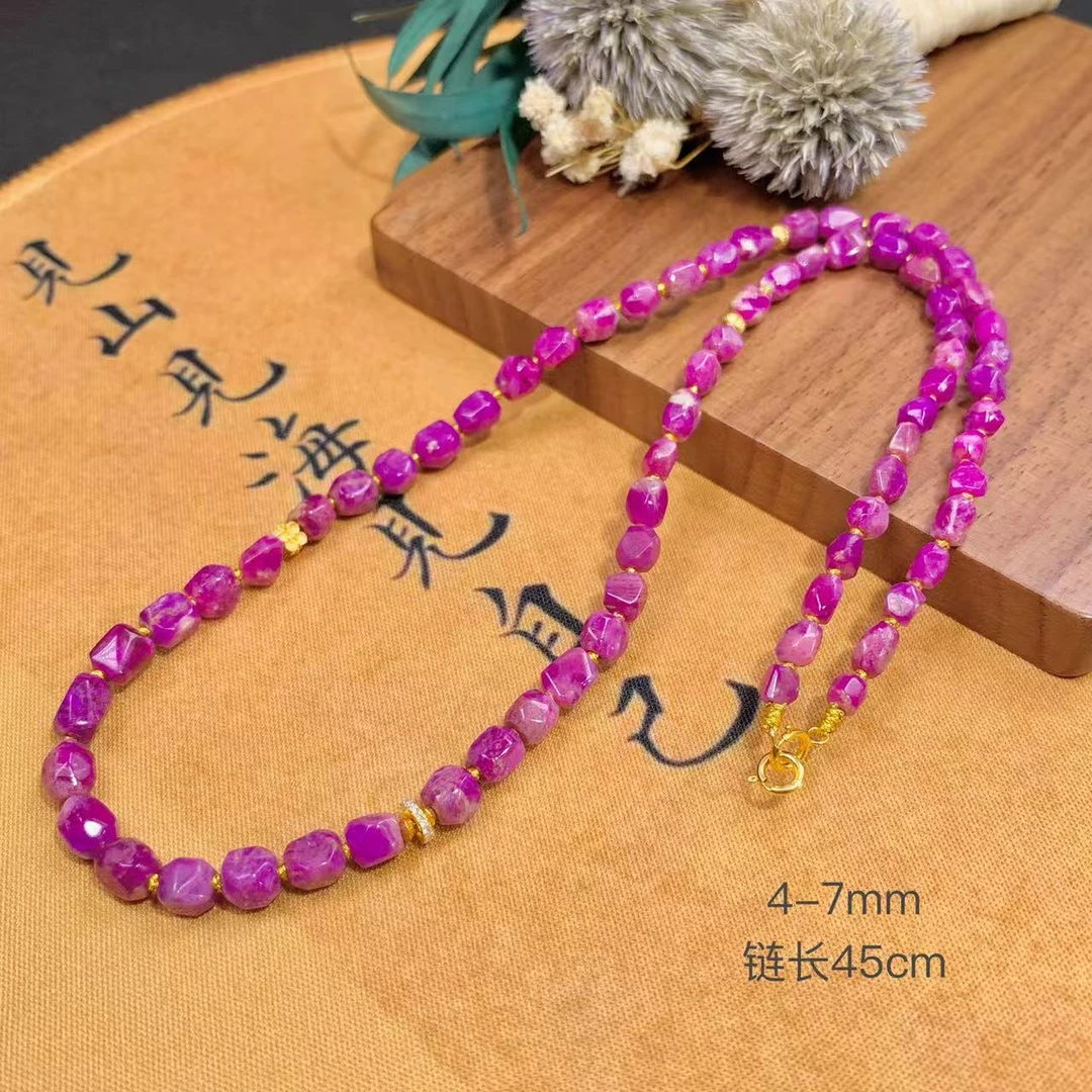 潮生石丨18K金镶舒俱来项链4~7mm/链长45cm/多样性发其一/K01127