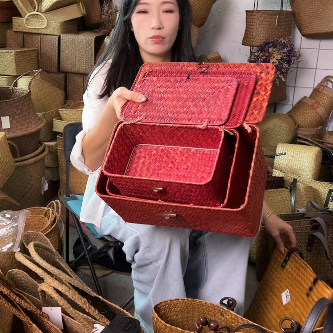 编织带草编包/草编收纳盒微瑕疵