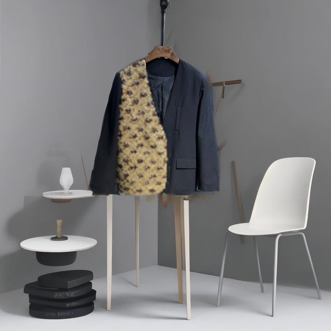 2711你的唯衣 意识轻奢春秋V领鸳鸯拼接款西装外套