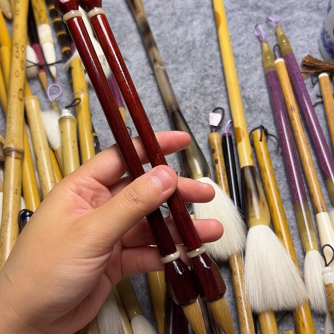 狼兼毫1只 出锋3.5  杆如图所示只能清水试笔