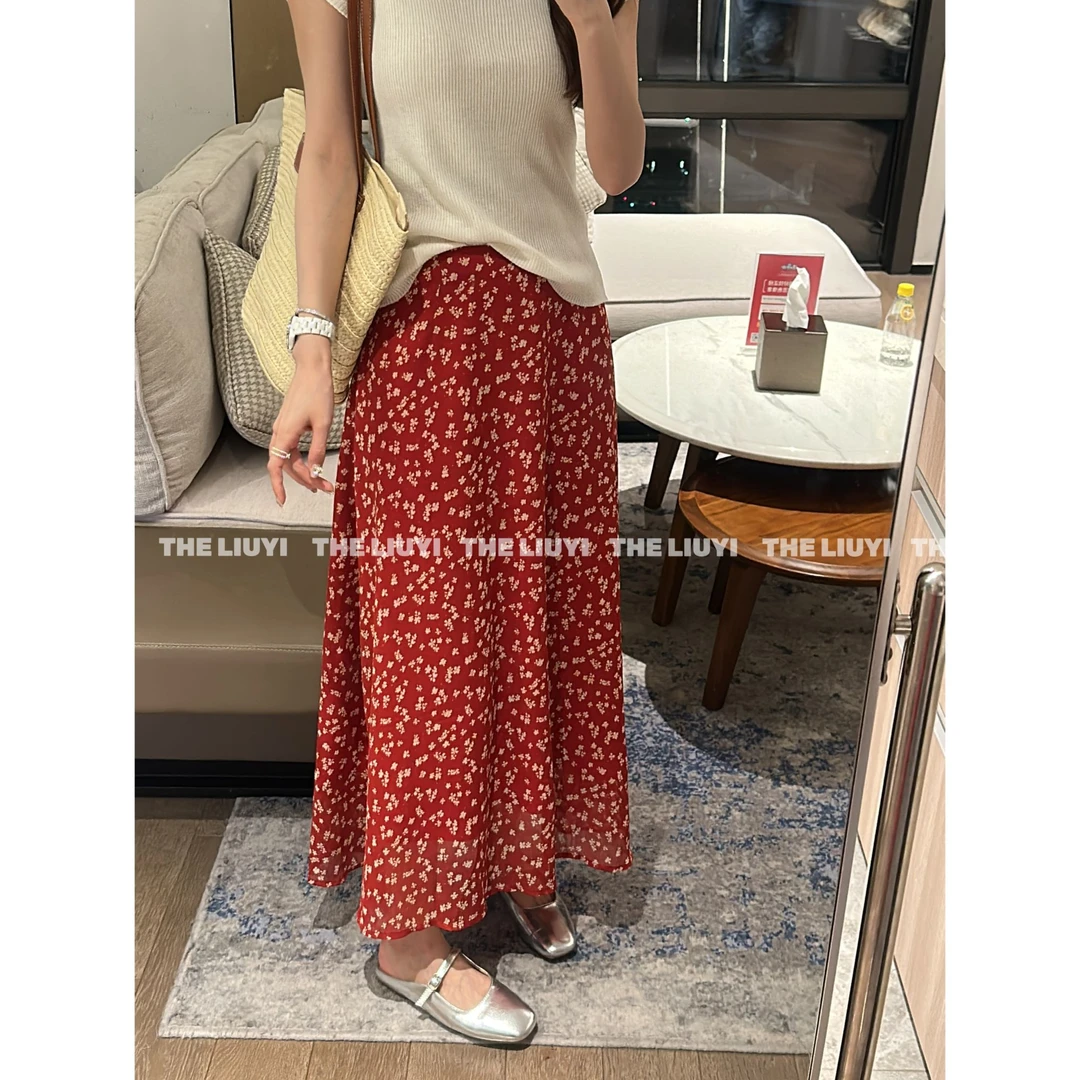 【LIUYI】小红裙~夏季碎花半身裙53068