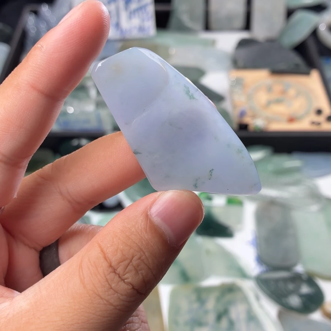 定制翡翠未镶嵌天然缅甸翡翠a货糯冰紫飘花