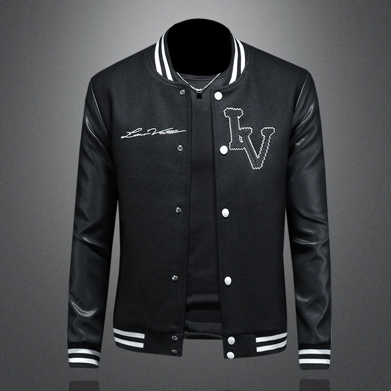 凯邦威棒球领休闲夹克男大码pu皮外套韩版修身潮牌2025秋季新款