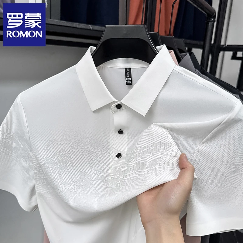 【7A抗菌+冰丝】罗蒙男士亲肤短袖翻领POLO衫透气凉感百搭亲肤舒适
