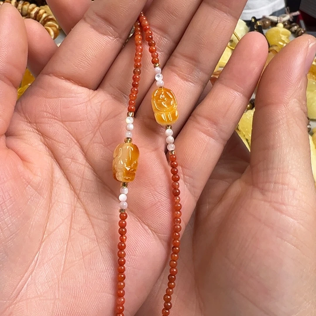 蜜蜡未镶嵌裸石多样性发一条