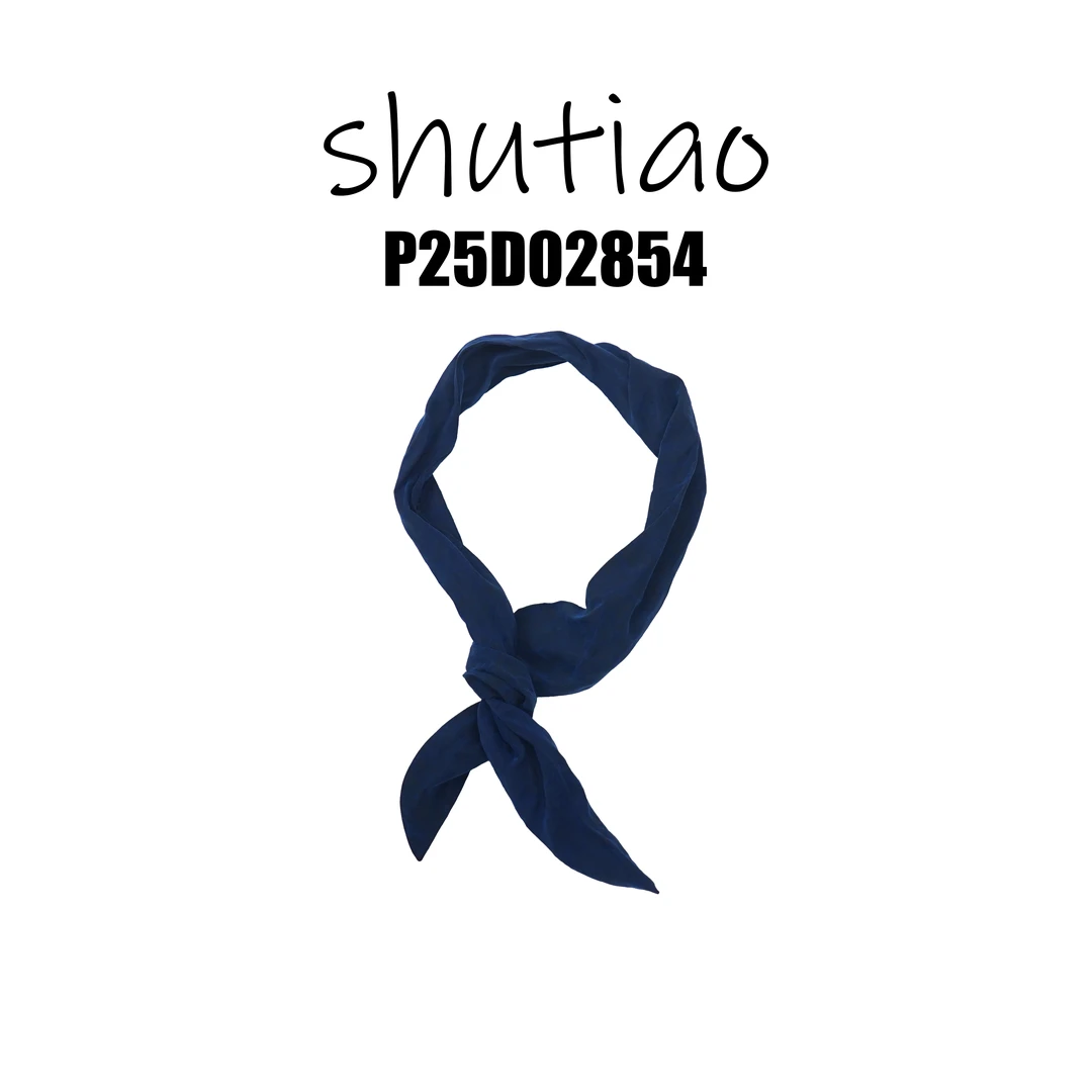 【SHUTIAO】2025夏季：新款小众设计款真丝香云纱发圈P25D02854