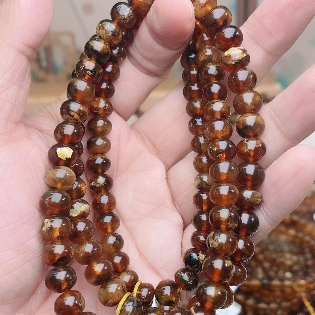 琥珀未镶嵌裸石8花蜡