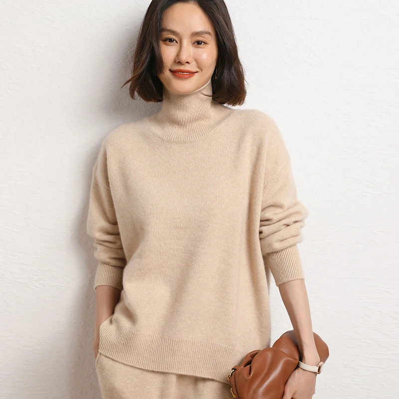 清仓加厚高领羊绒衫女款宽松慵懒毛衣