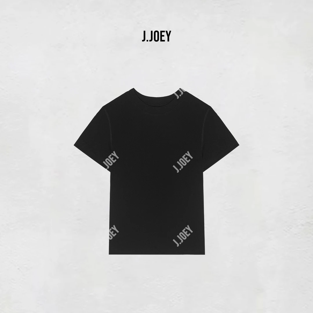 J.JOEY 纯色圆领T恤夏季休闲短袖内搭打底上衣棉T恤0796