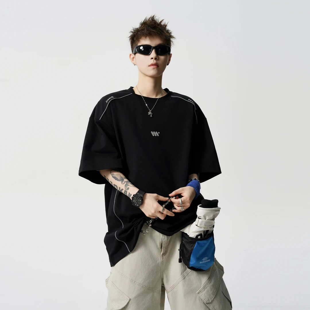 美式索罗娜凉感短袖T恤男2025夏季新款宽松休闲防晒运动速干半袖