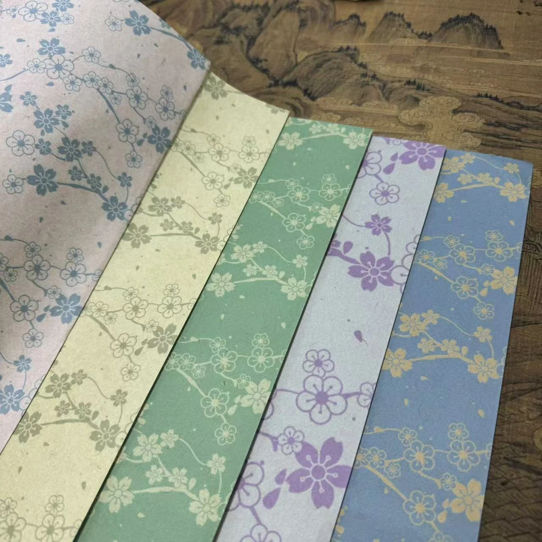 静德斋【微喷褚皮五色折枝花】小楷行草书半生熟作品宣纸