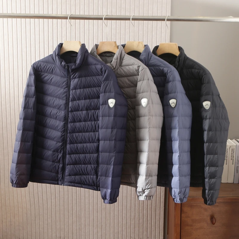 冬季户外 运动男士立领轻便保暖羽绒服山水系列羽绒衣男