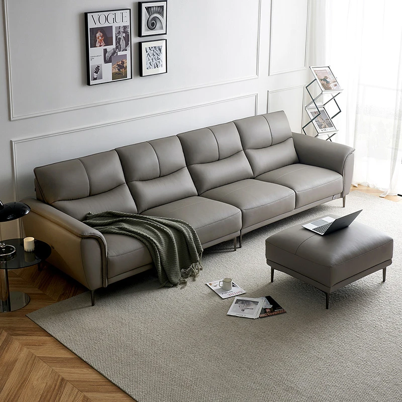 下架不售【精选专属】全友家居现代简约头层牛皮直排沙发微笑沙发