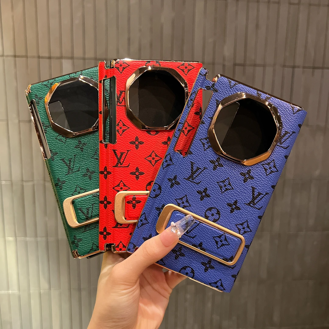 适用华为matext折叠屏新款手机壳三折叠matex6腕带支架奢华保护套