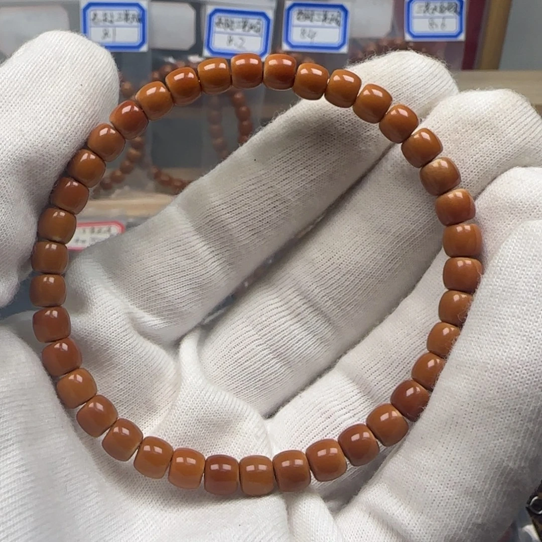 橄榄核手串老挝单圈极限弧三花6.1mm