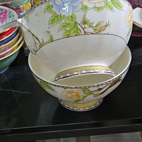 瓷片微瑕琴瑟和鸣6寸2个面碗66666