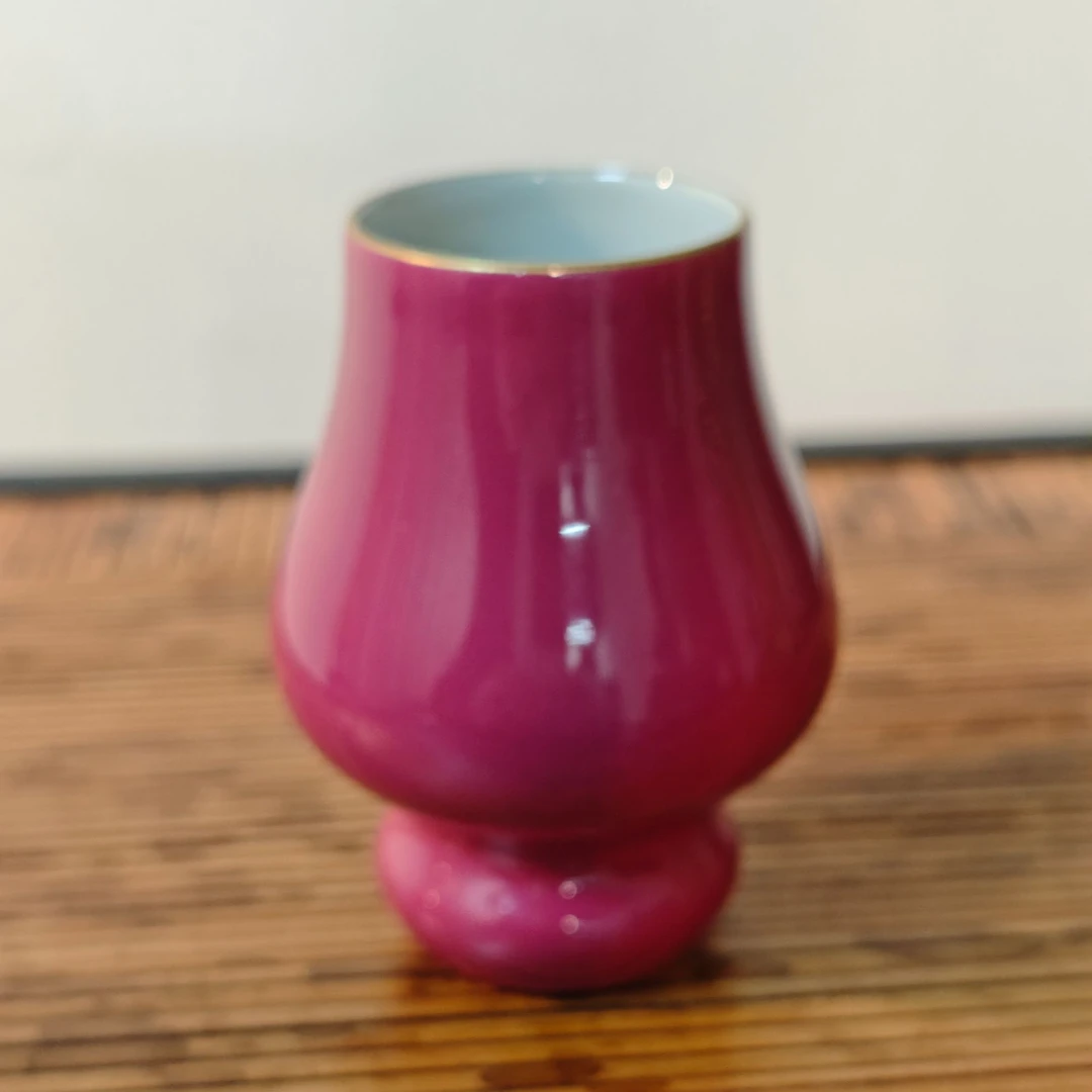 【斋居】弥云斋-胭脂红·描金凯恩杯-115ml（弥云S0263）