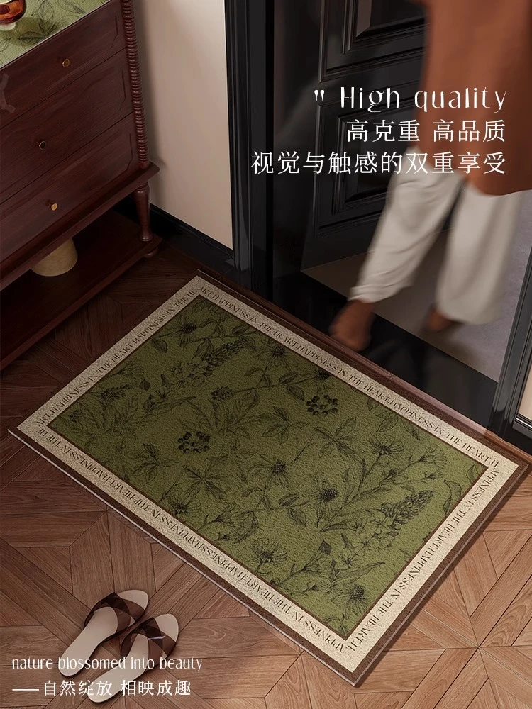 入户门地简约高级感垫轻奢免洗丝圈家用进门脚垫子玄关地毯可裁剪