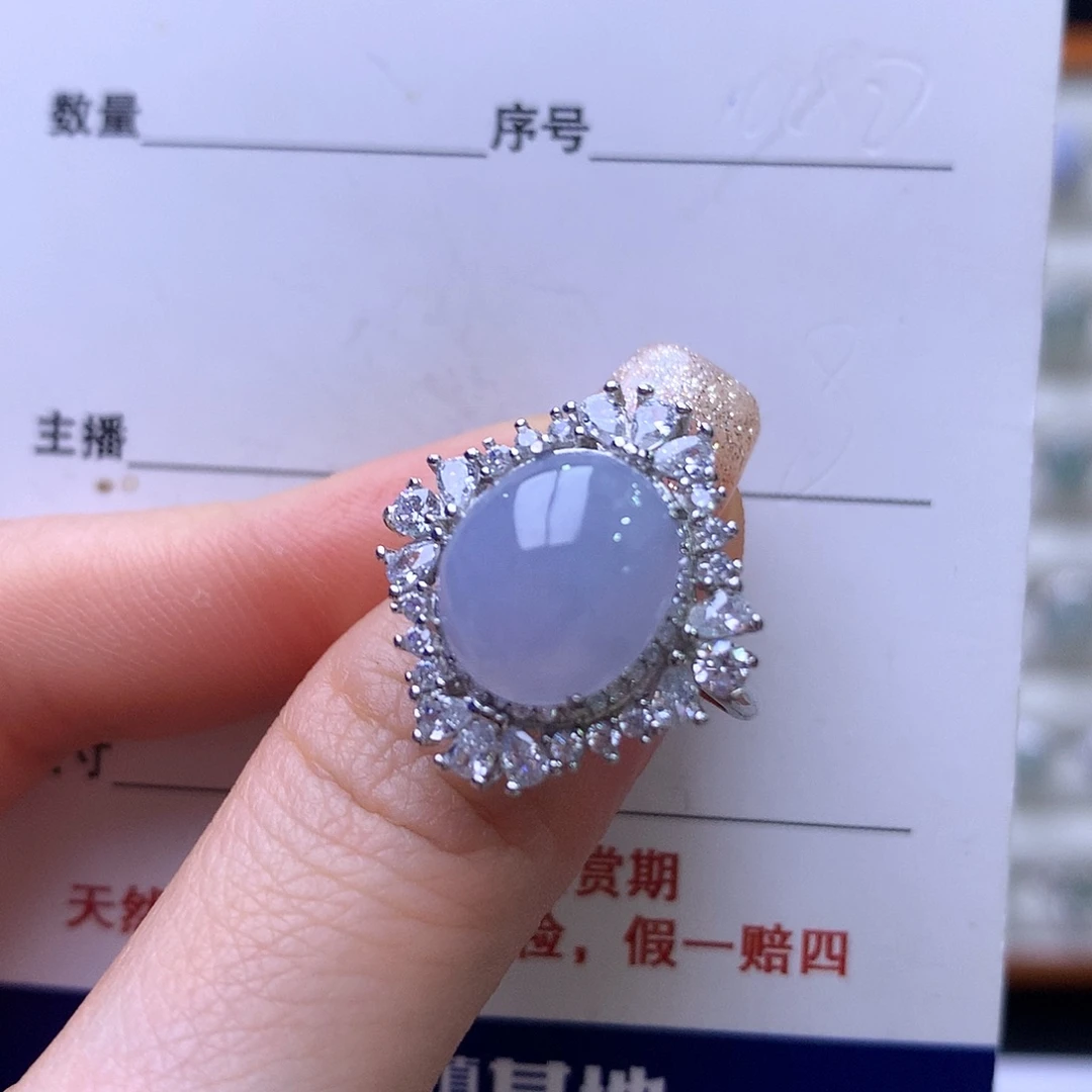 翡翠银S925镶嵌戒指