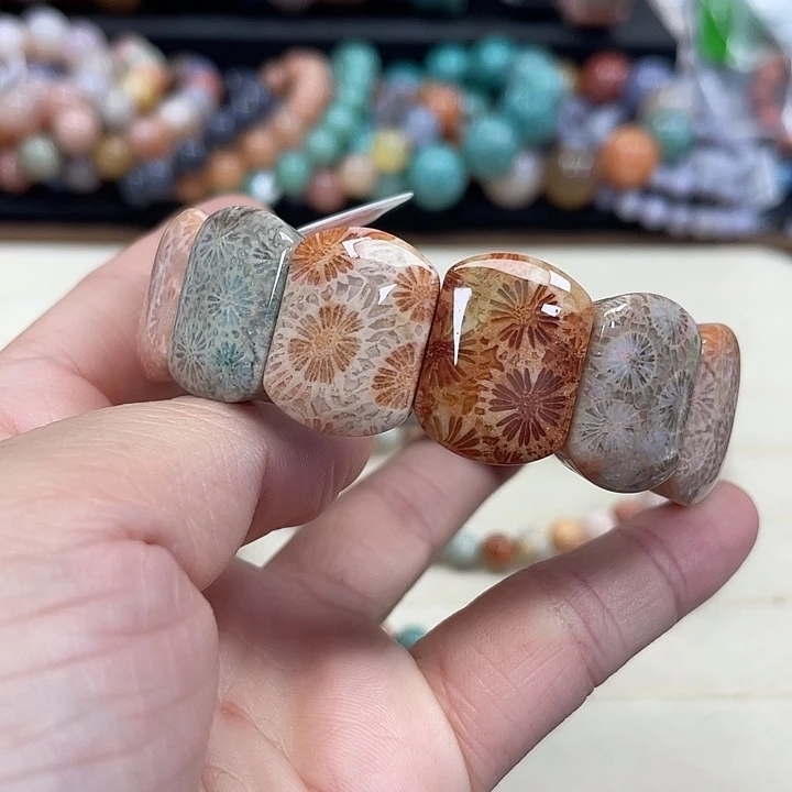 未镶嵌手串硅化珊瑚（珊瑚玉）精***慧822