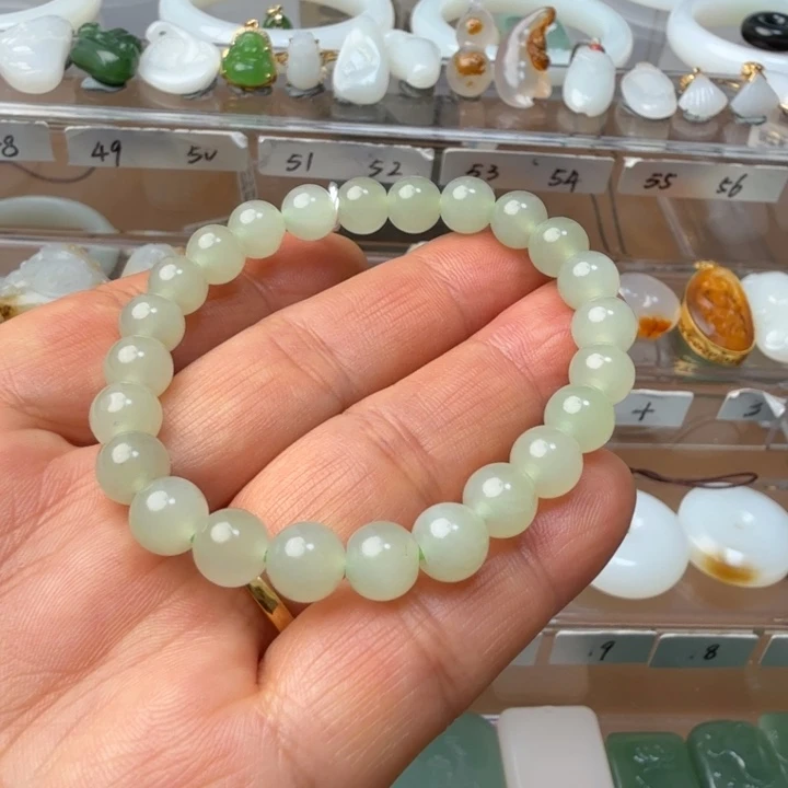 c***e和田玉未镶嵌颈饰冰晴水8mm平头