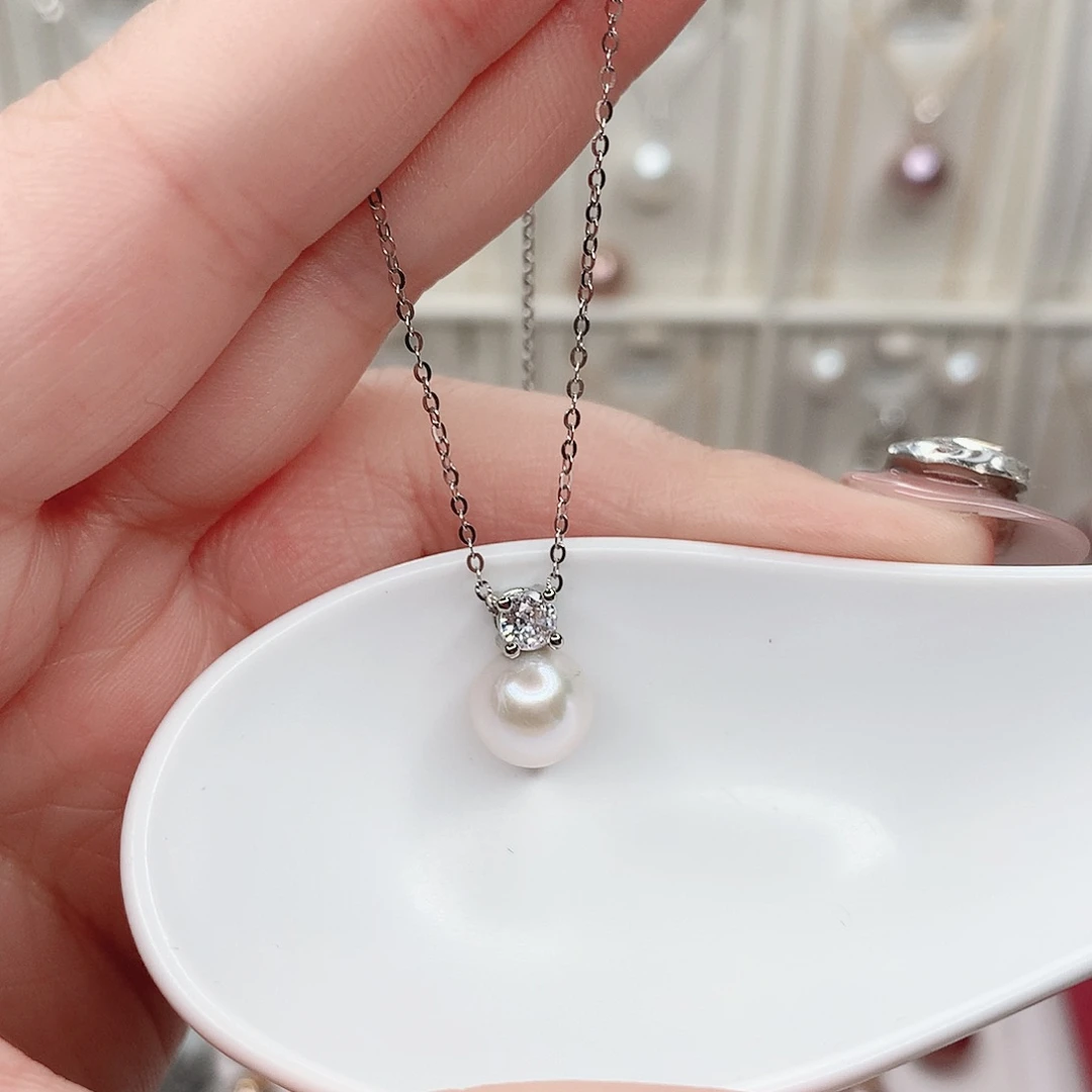 合金淡水珍珠吊坠(赠链)