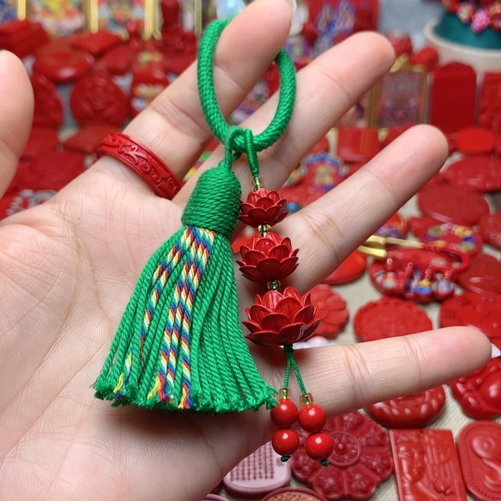 天然辰砂工艺品朱砂包包挂