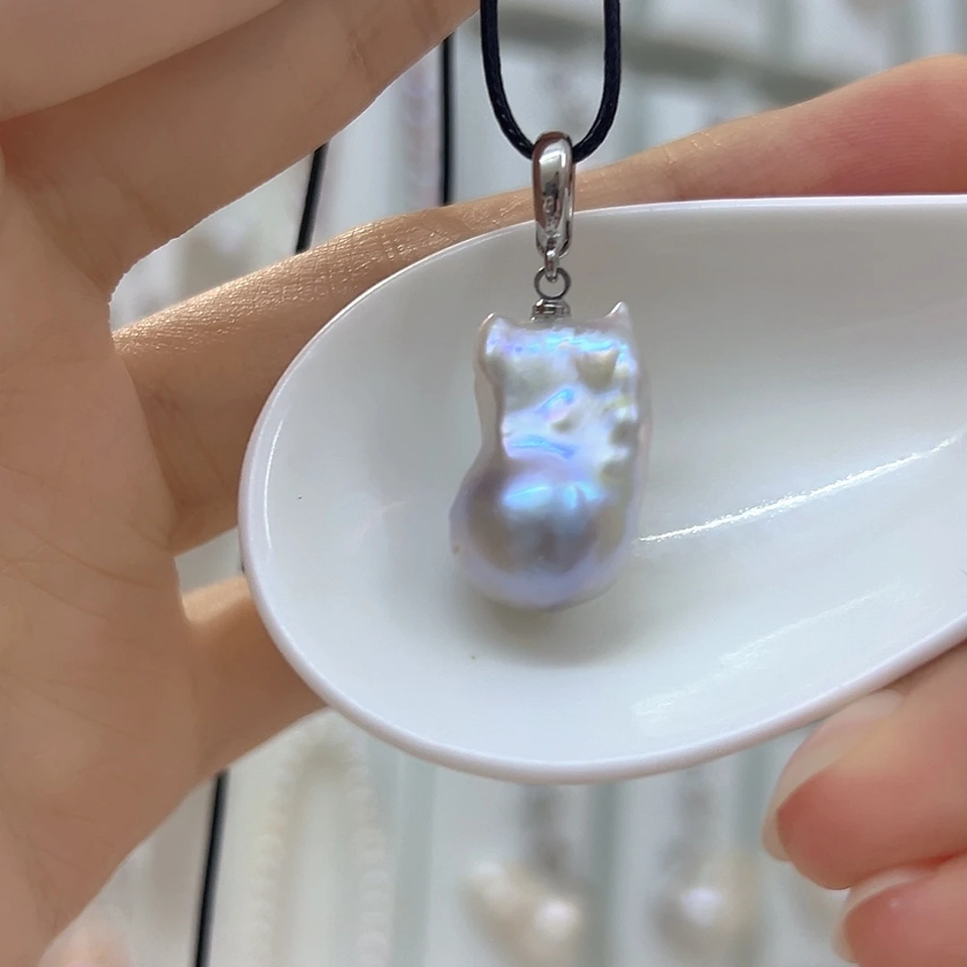 银S925镶嵌颈饰淡水珍珠