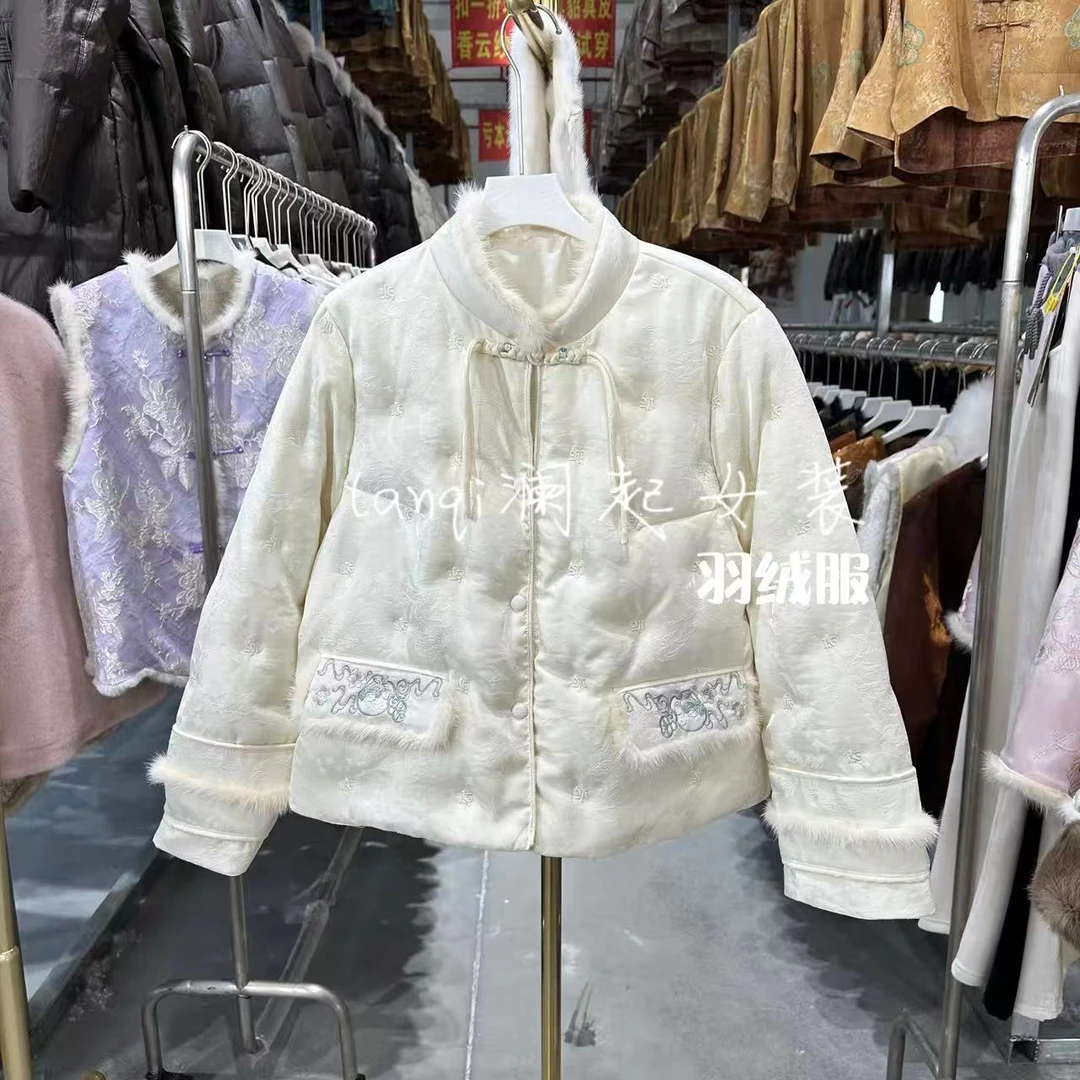 【金灵绣影】新中式织金工艺金丝绣女冬季显摆温柔贵气貂JY0018