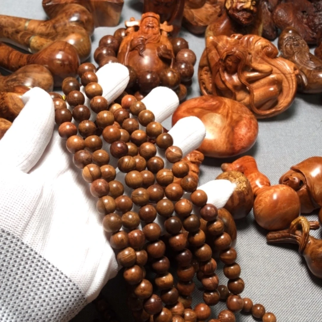 【闪购商品】木7*3麻梨疙瘩火琉璃手把件