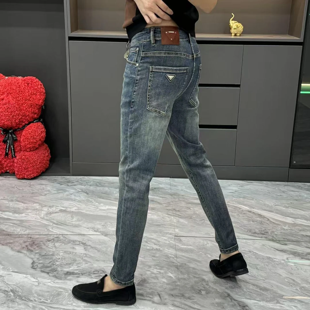 70935-春季欧货修身百搭小脚牛仔裤休闲裤子