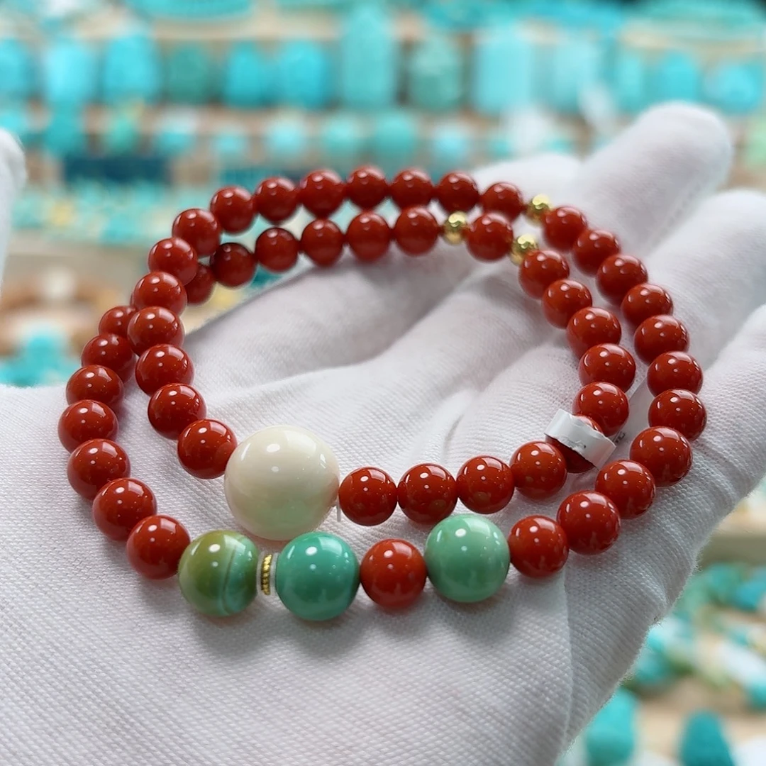 绿松石18K金镶嵌珠宝奇石