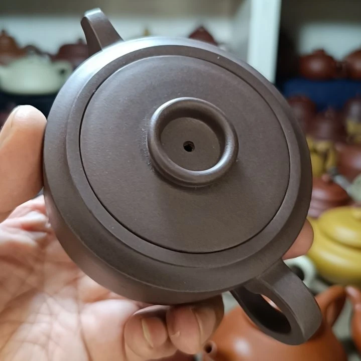 紫砂茶盘原矿天青周盘200cc内推半手工