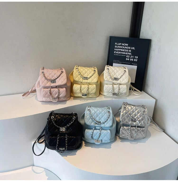 2025款夏季新款小香风双肩包包 时尚百搭链条包包10531