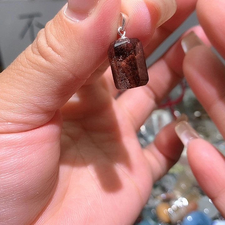 水晶吊坠银S925镶嵌水晶