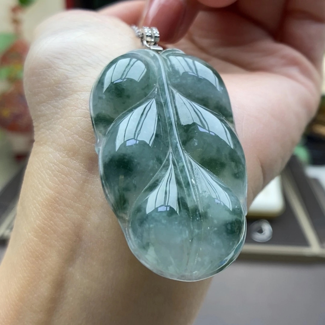 翡翠银S925镶嵌颈饰吊坠9