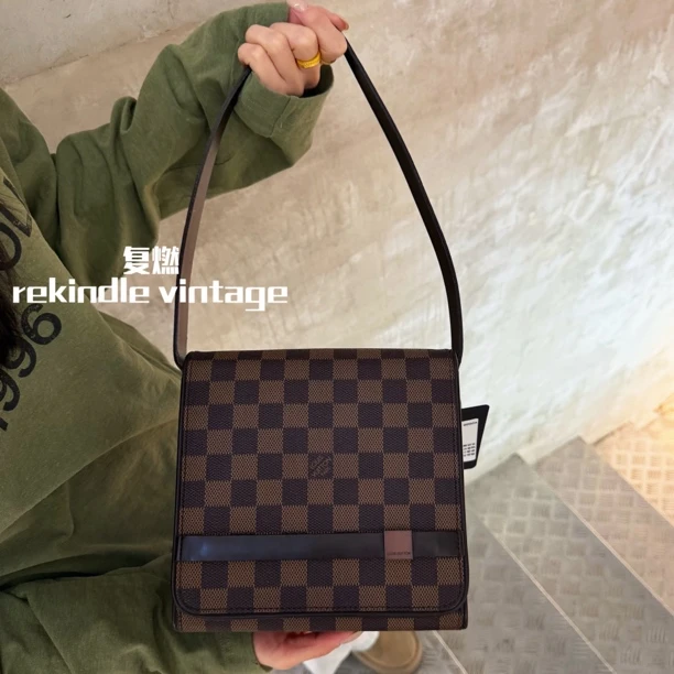 95新 LouisVuitton/路易威登 复燃精选/棋盘格表参道小豆腐单肩包