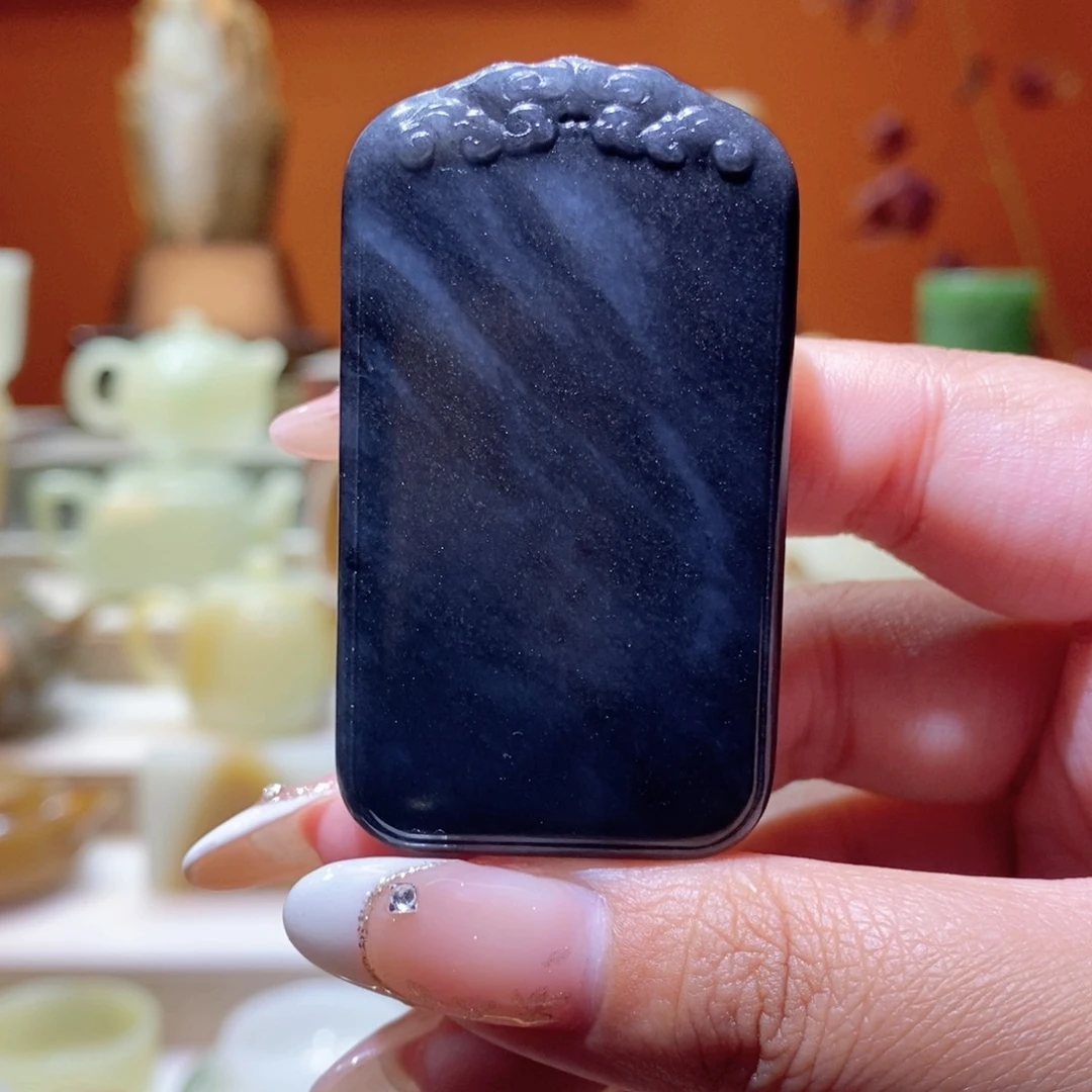 未镶嵌和田玉把件新疆和田玉青花牌