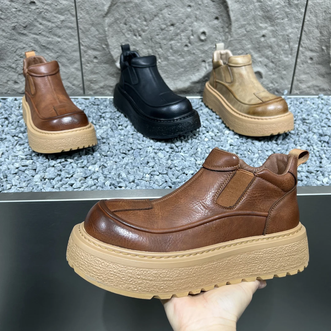 MBZ冬季新款厚底低帮休闲鞋防滑百搭潮流英伦风时尚舒适保暖板鞋