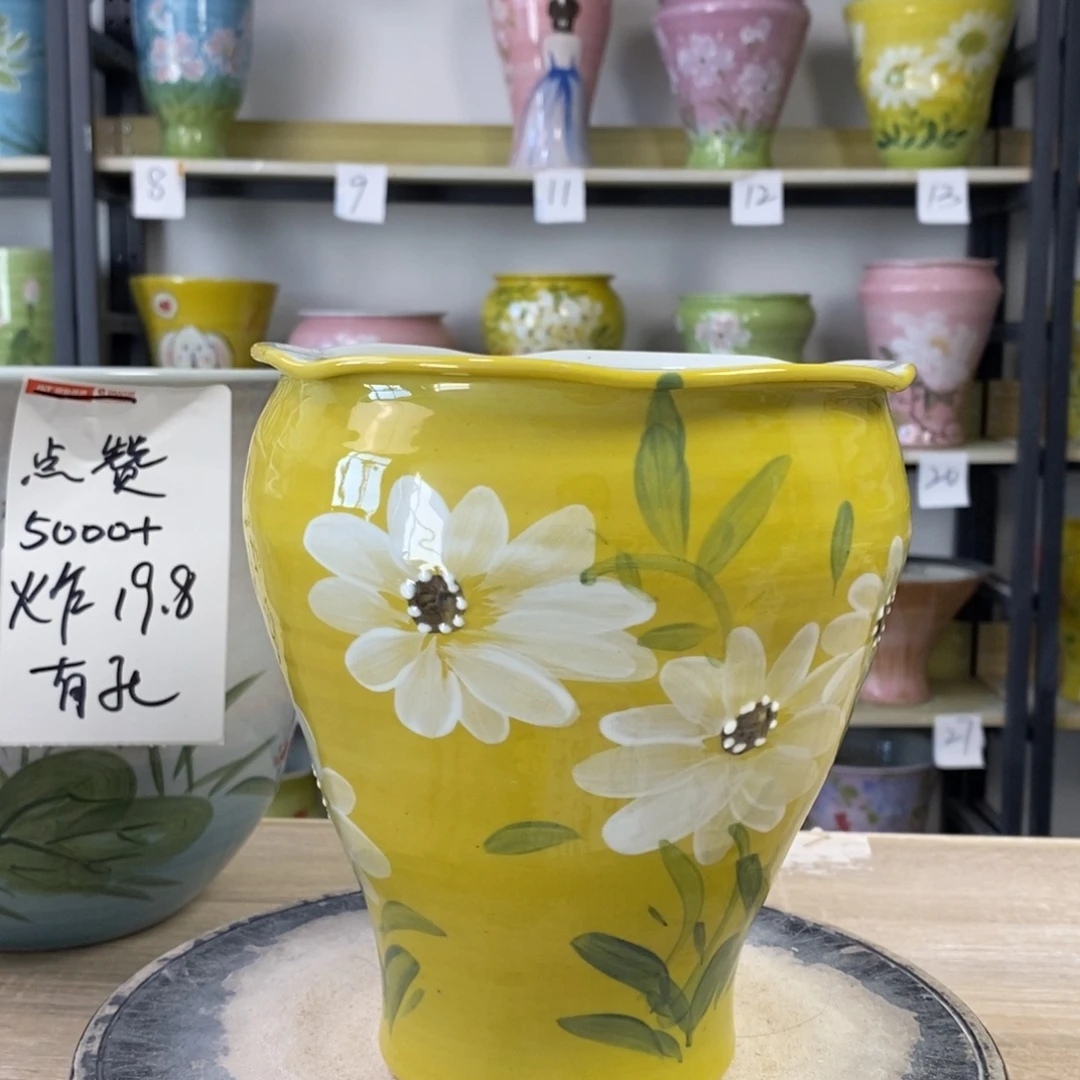 景德镇手工手绘陶瓷花盆