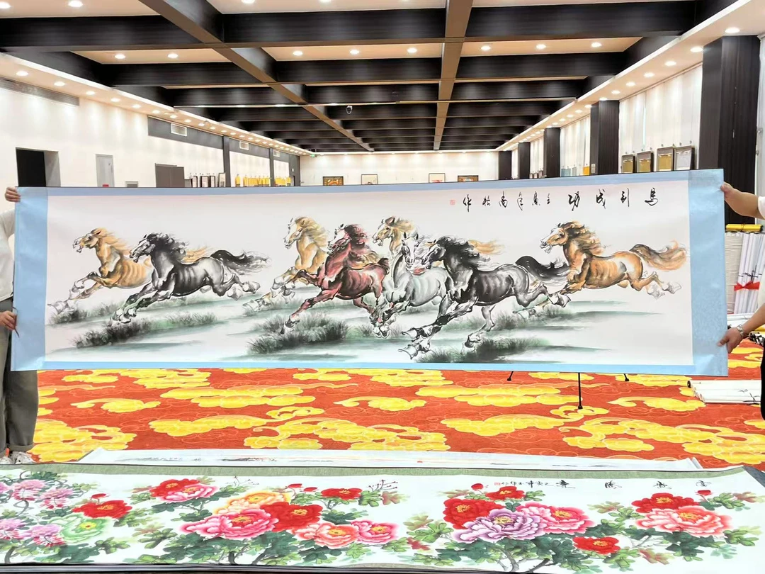 2国画装饰挂画卷轴高档锦绫已装裱丈二（12）