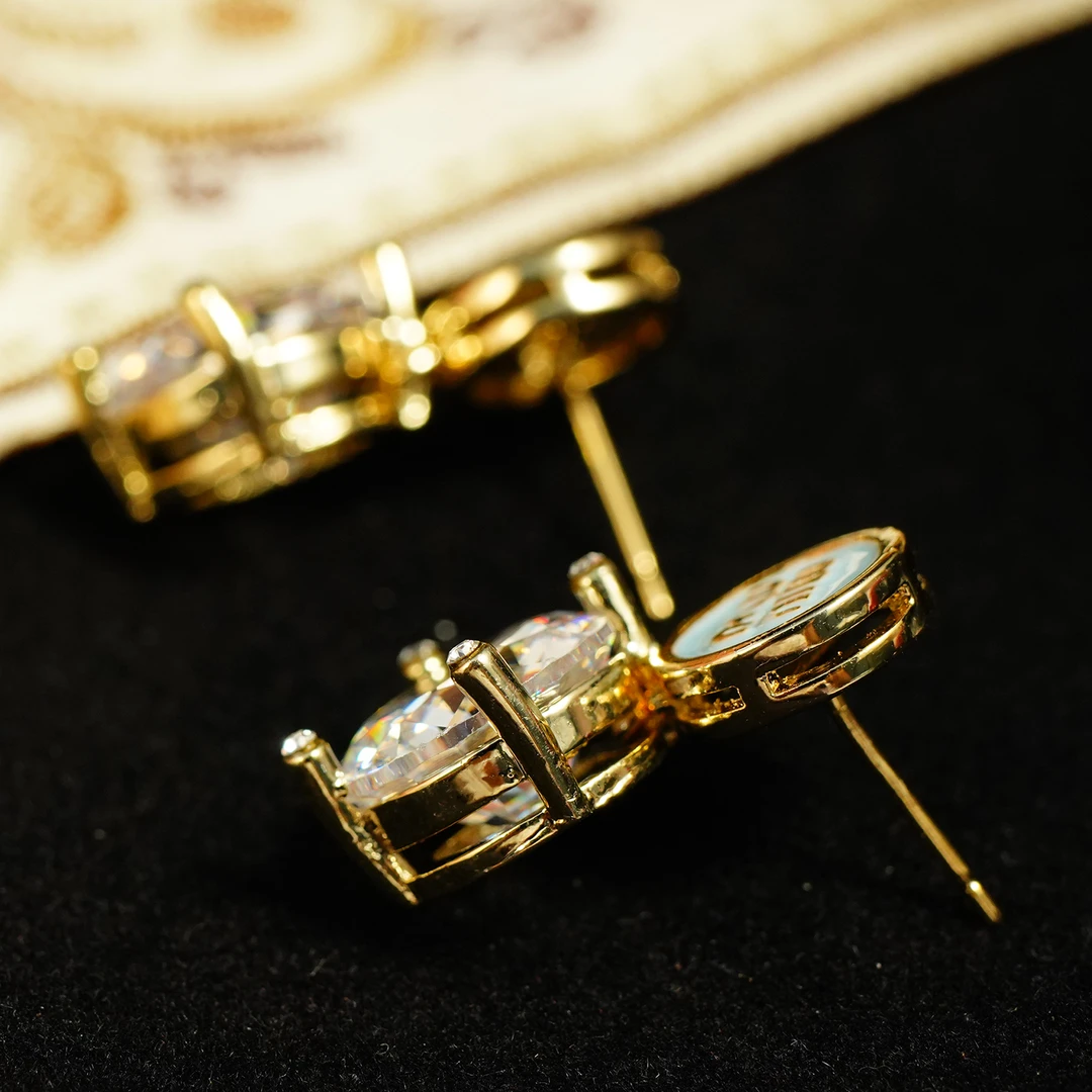 铜合金珐琅耳饰 【3146】LeLe 耳钉 妹妹家 爆闪气质精致经典百搭