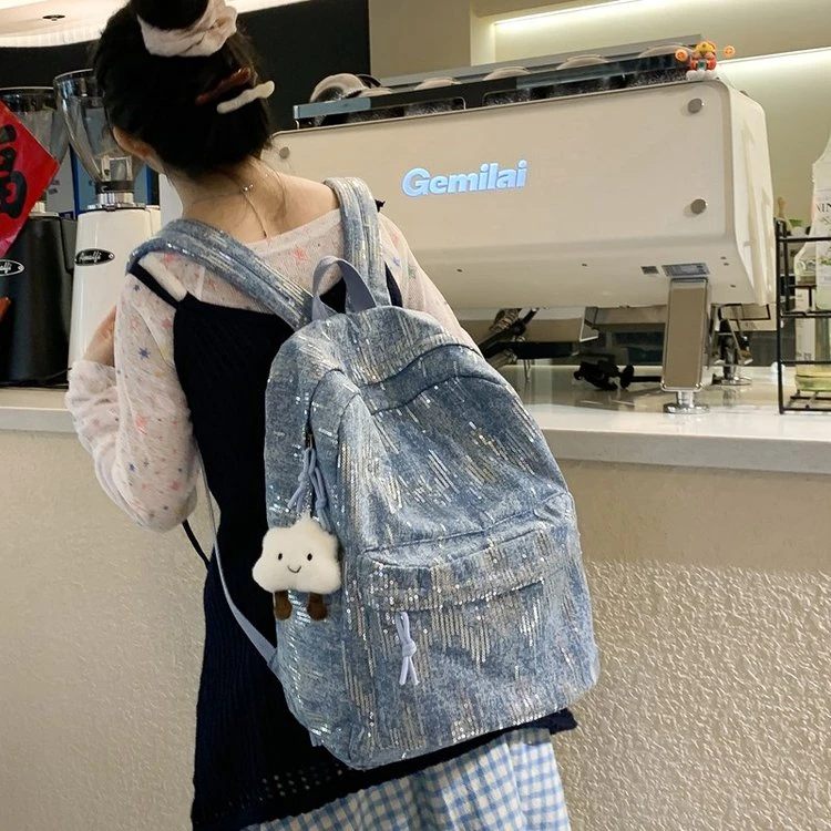 书包牛仔布料挂件加2元牛仔布拉链2025年春季